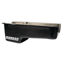 Load image into Gallery viewer, Moroso Pre-80 Chevrolet Small Block (w/Driver Side Dipstick) Wet Sump 5qt 7.5in Steel Oil Pan - Blk