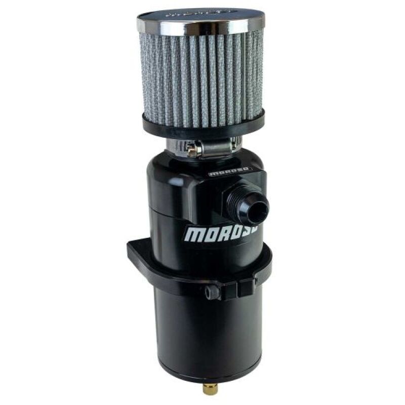 Moroso Single Inlet -10AN Billet Breather Tank Catch Can - Black Moroso MOR85411