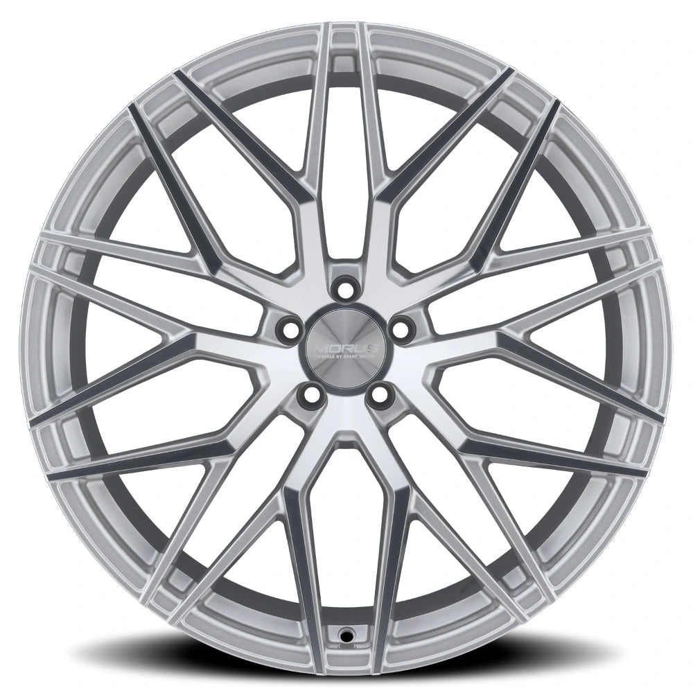 Morus Stern 22x9 +30 5x112mm 66.56mm Silver Machined Spoke Faces - Morus MSTR-GSM512229030