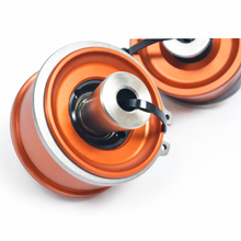 Load image into Gallery viewer, Close-up of spherical uniball bearing and anodized housing