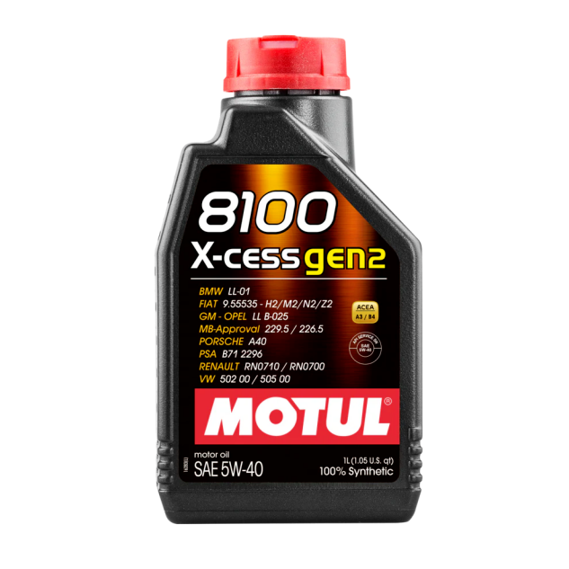 Motul 110904 8100 X-cess Gen2 5W-40 engine oil 1 L container