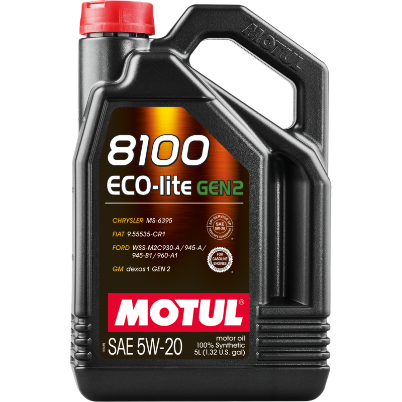 Motul 111360 8100 Eco-lite Gen3 5W-20 engine oil container