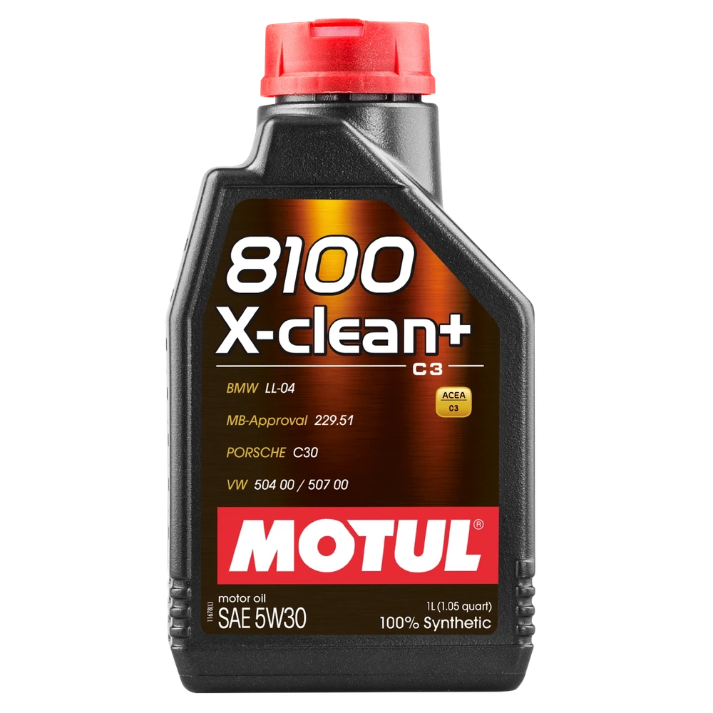 Motul 1L Synthetic Engine Oil 8100 5W30 X-CLEAN - LL04- MB 229.51- 504.00-507.00 - Motul 106376
