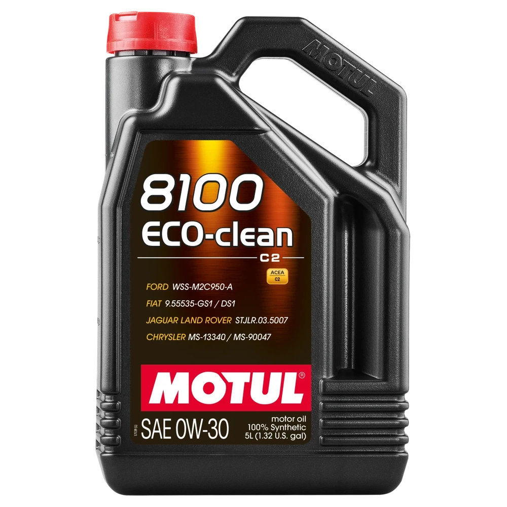 Motul 5L Synthetic Engine Oil 8100 0W30 4x5L ECO-CLEAN  ACEA C2 API SM ST.JLR 03.5007 - Motul 102889