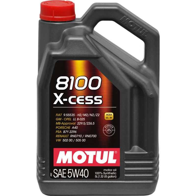 Motul 5L Synthetic Engine Oil 8100 5W-40 X-CESS Gen 2 - Case of 4 - Motul 110905