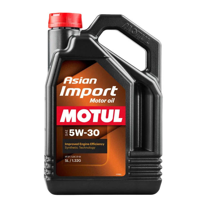 Motul Asian Import 5W-30 4x5L oil bottles full view