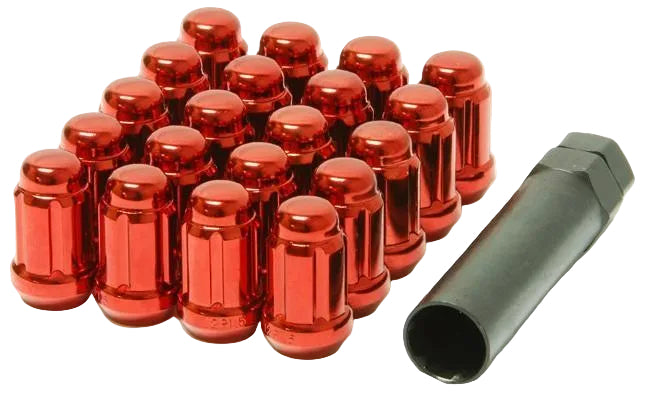 Muteki 41885R closed end red lug nut close-up
