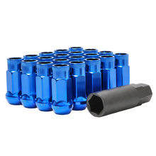 Load image into Gallery viewer, Muteki SR48 open end lug nuts blue set full view