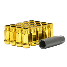 Load image into Gallery viewer, Muteki SR48 yellow chrome lug nuts set full view