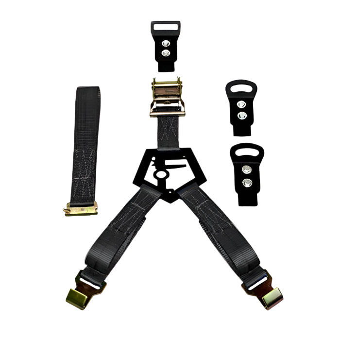 N-Fab Bed Mounted Rapid Tire Strap Universal - Gloss Black - Black Strap - Black Ops Auto Works