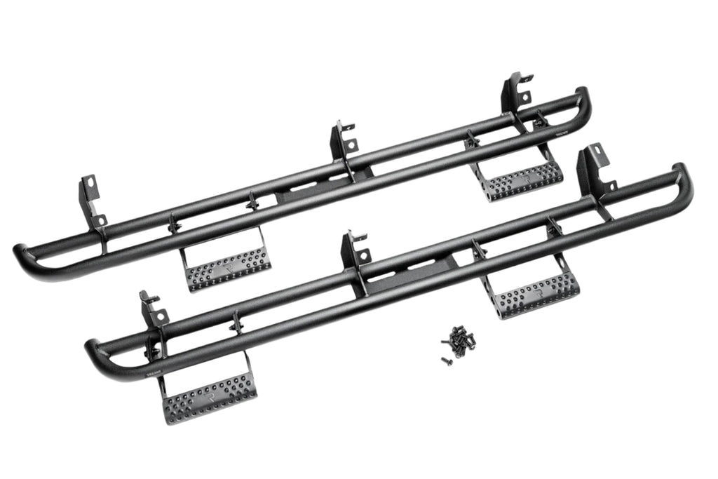 N-Fab RKR Rails 2018 Jeep Wrangler JL 4 Door Dab Length - Gloss Black - 1.75in - Black Ops Auto Works