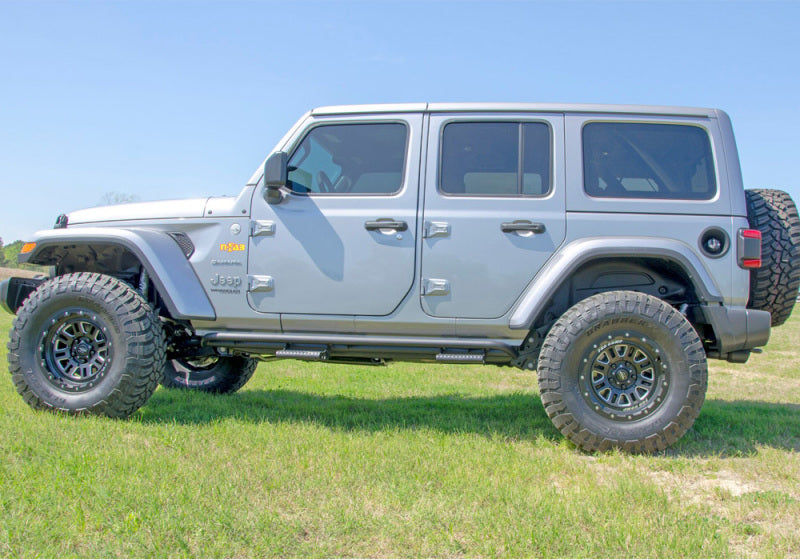 N-Fab RKR Step System 2019 Jeep Wrangler JT 4 Door Truck Full Length - Tex. Black - 1.75in - Black Ops Auto Works
