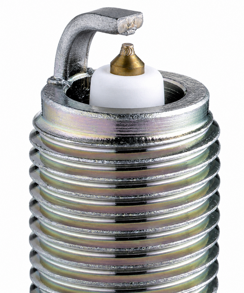 NGK PFR7B double platinum spark plug fine wire electrode detail