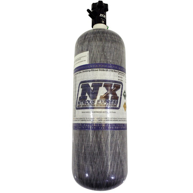 Nitrous Express Composite Bottle w/Lightning 500 Valve -6 Bottle Nipple (6.79 Dia. x 23.25 Tall), product view 3