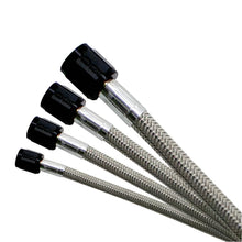 Load image into Gallery viewer, Nitrous Express 8AN 18in Stainless Steel Braided Hose (Black Ends), product view 1