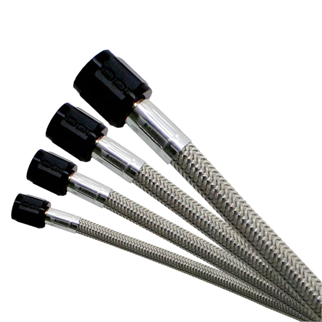 Nitrous Express 8AN 60in Stainless Steel Braided Hose (Black Ends), product view 1