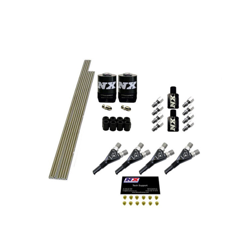 Nitrous Express 4 Cyl Shark Plumb Kit w/2 Solenoids & 75HP Jets Incl Hardware, product view 1