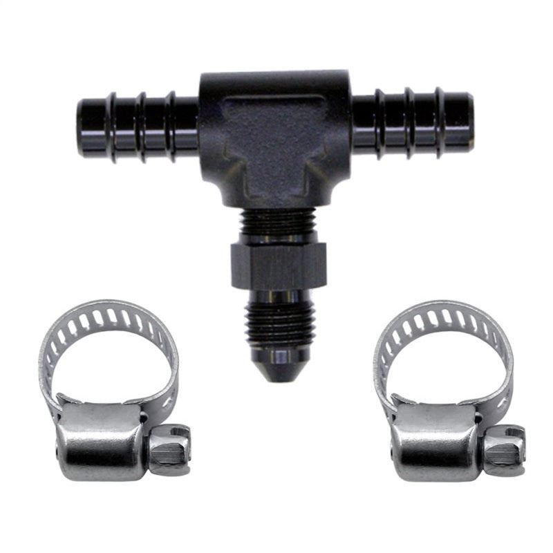 Nitrous Express 5/16 Fuel T 5/16 Hose Barb to 4AN Male, product view 2