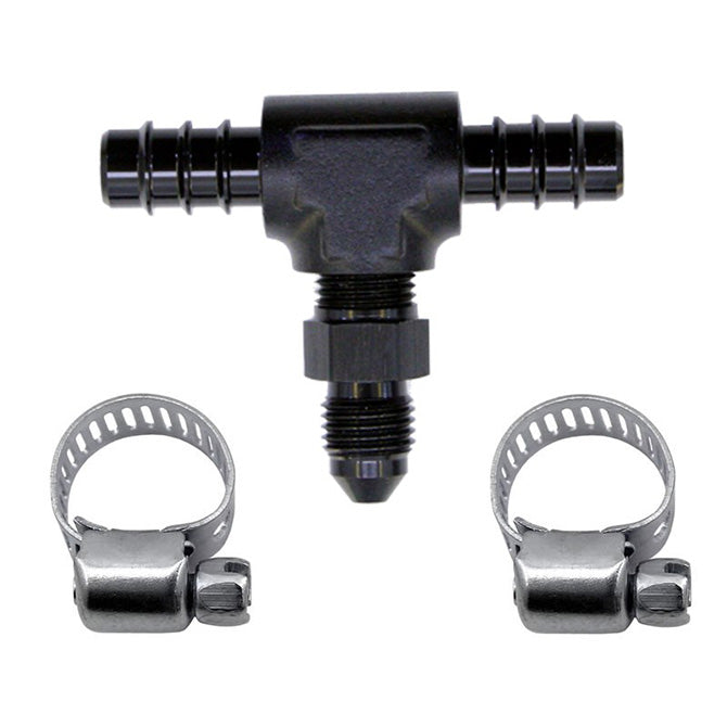 Nitrous Express 5/16 Fuel T 5/16 Hose Barb to 4AN Male, product view 3