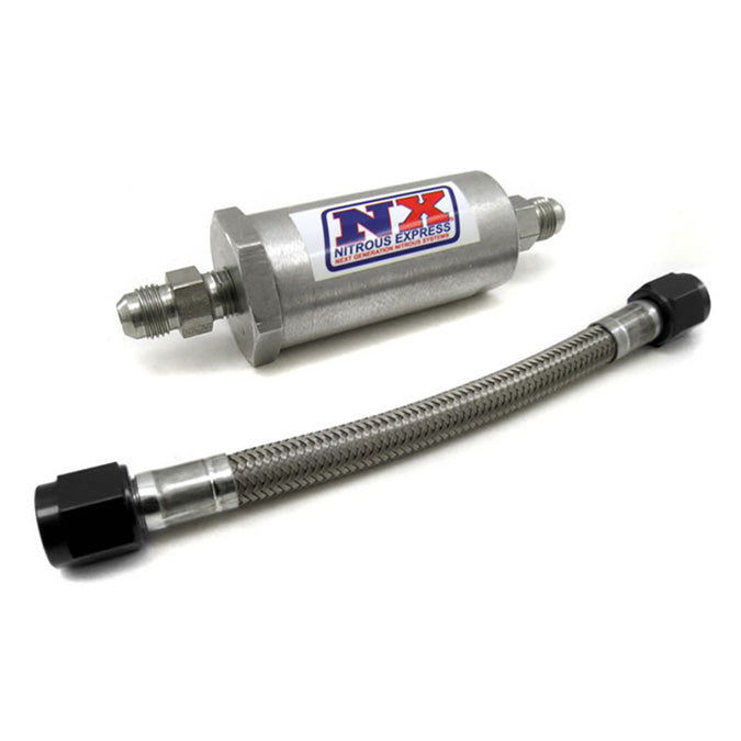 Nitrous Express 6AN Pure-Flo N2O Filter & 7 Stainless Hose (Lifetime Cleanable), product view 3