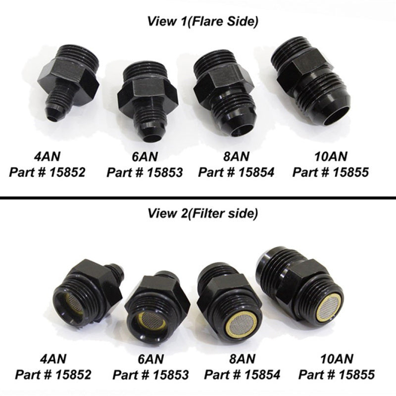 Nitrous Express 4AN to 8AN Orb Filter Fitting for Lightning 375, product view 1