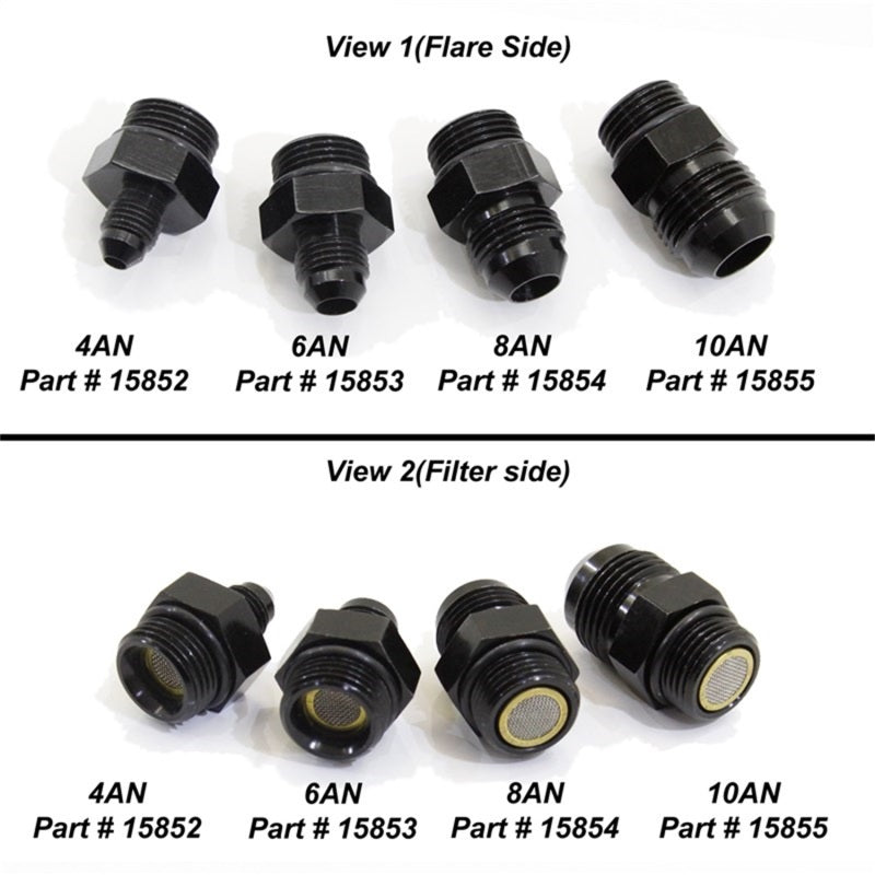 Nitrous Express 4AN to 8AN Orb Filter Fitting for Lightning 375, product view 2
