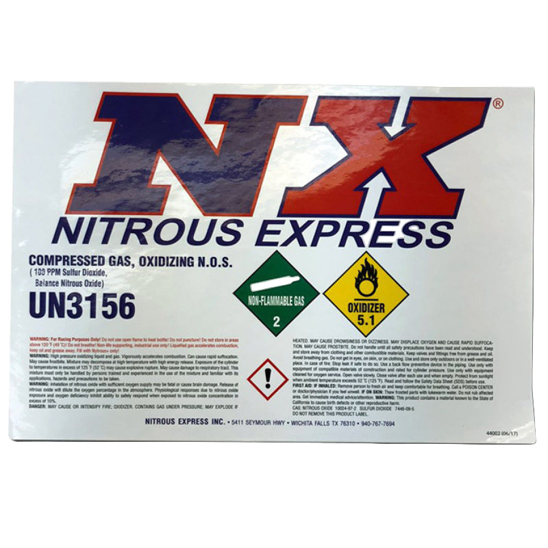 Nitrous Express 5lb Bottle Decal, product view 1