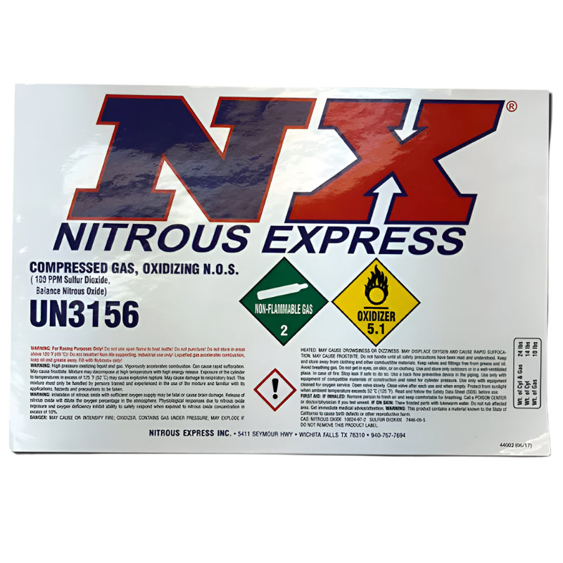 Nitrous Express Bottle Decal for 10lb Bottle, product view 1