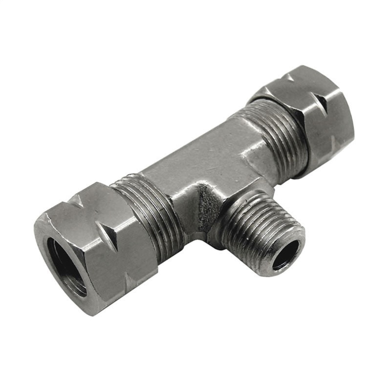 Nitrous Express 3/8 Compression x 1/8 Male NPT Branch T, product view 1