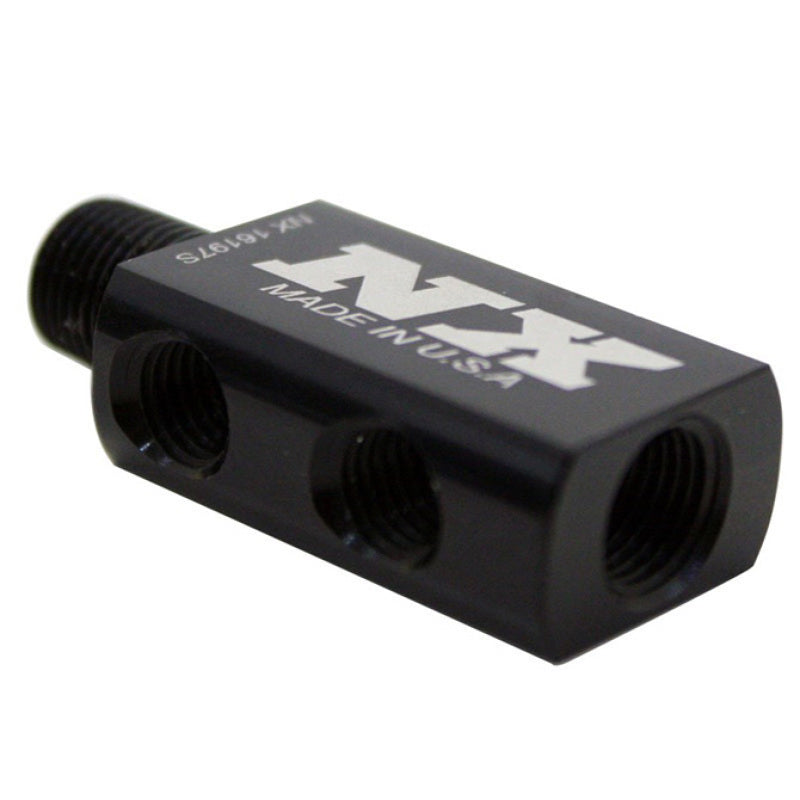 Nitrous Express Compact Distribution Block w/Gauge Port, product view 3