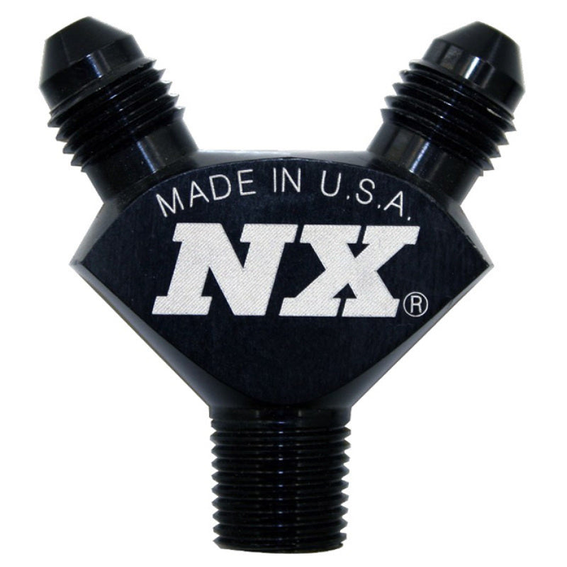 Nitrous Express 1/8NPT x 3AN x 3AN Billet Pure-Flo Y Fitting - Black, product view 1