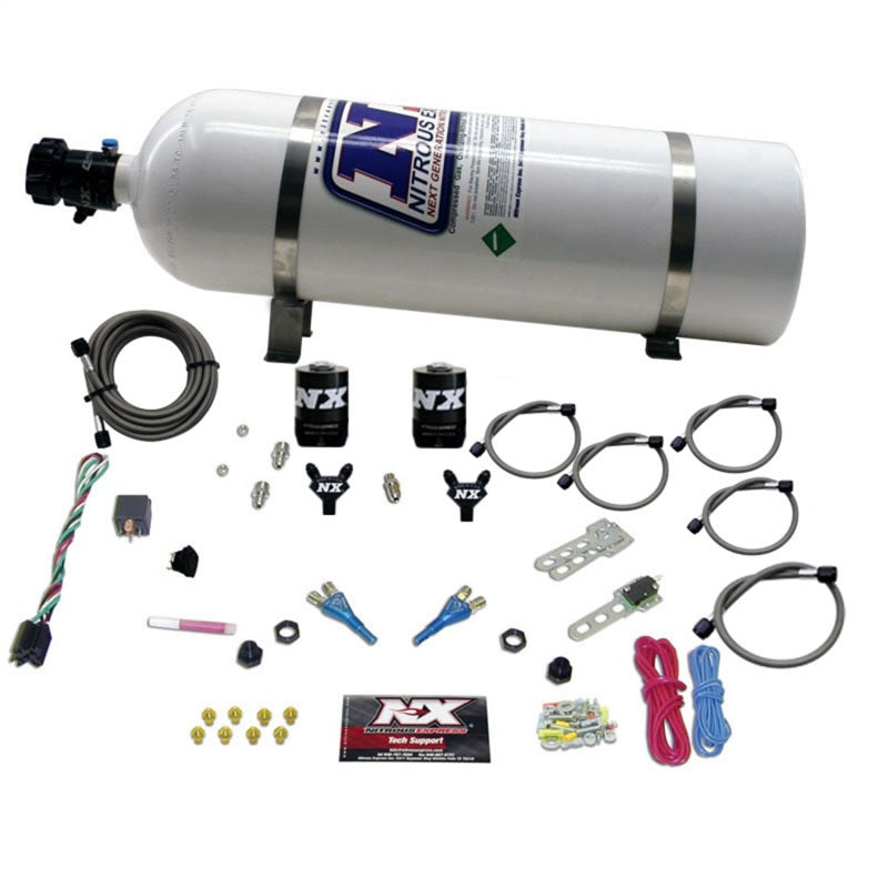 Nitrous Express Ford EFI Dual Nozzle Nitrous Kit (100-300HP) w/15lb Bottle, product view 2