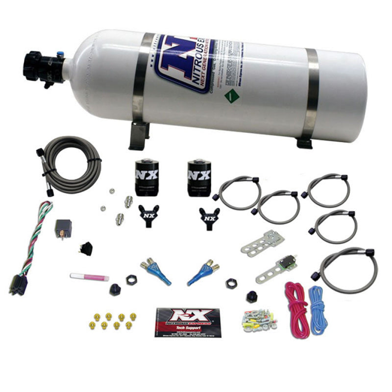 Nitrous Express 92-95 Dodge V8 TBI Dual Nozzle Nitrous Kit (50-125HP) w/15lb Bottle, product view 2