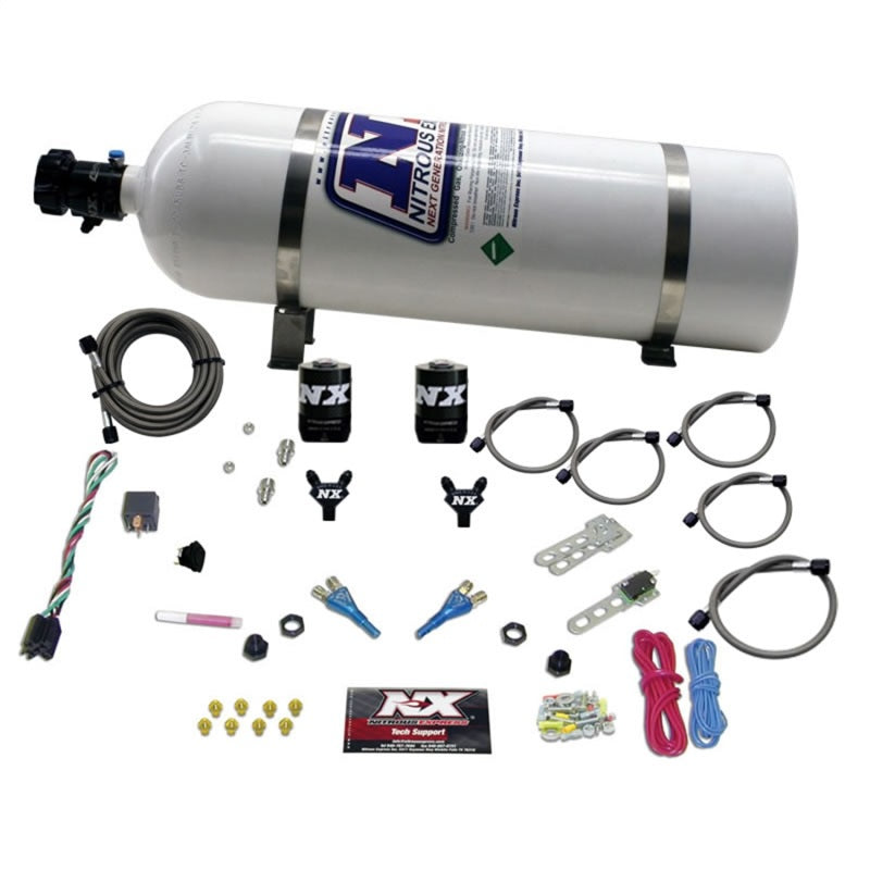 Nitrous Express GM EFI Dual Nozzle Nitrous Kit (100-300HP) w/15lb Bottle, product view 2