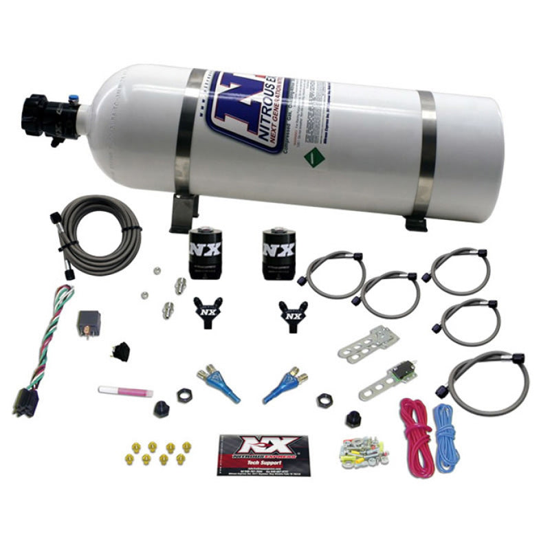 Nitrous Express GM EFI Dual Nozzle Nitrous Kit (100-300HP) w/15lb Bottle, product view 3