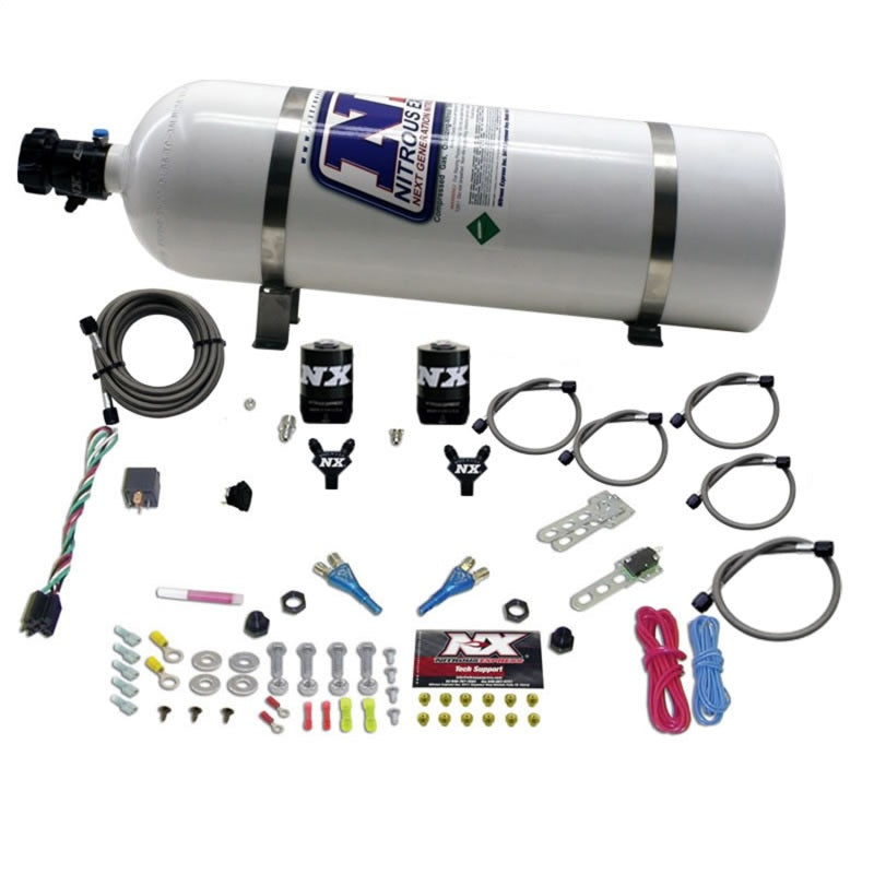 Nitrous Express Dual Nozzle Sport Compact Nitrous Kit (35-50-75HP) w/15lb Bottle, product view 3