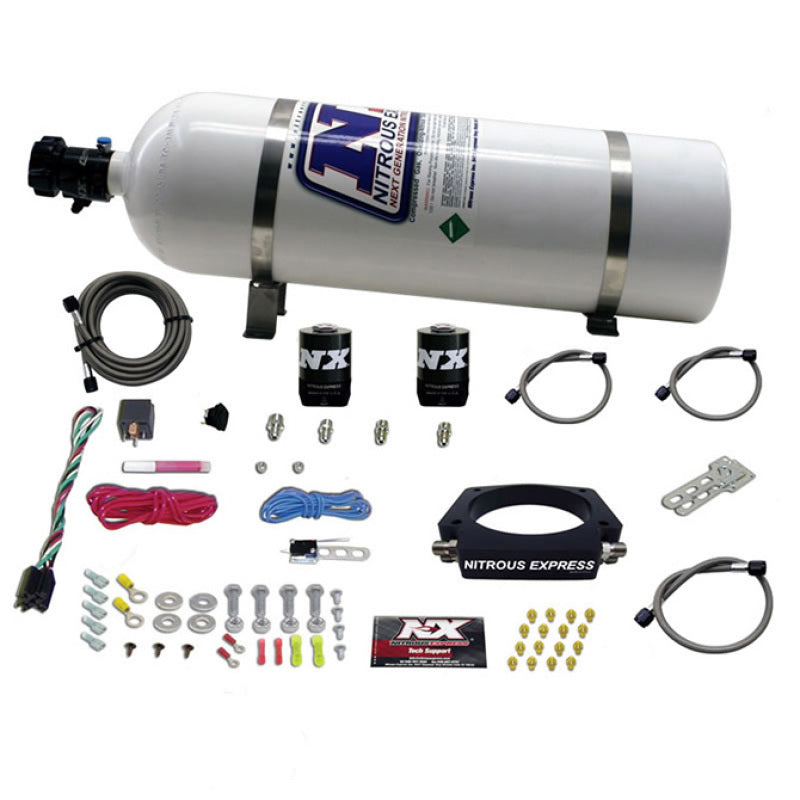 Nitrous Express GM LS 102mm Nitrous Plate Kit (50-400HP) w/15lb Bottle, product view 2