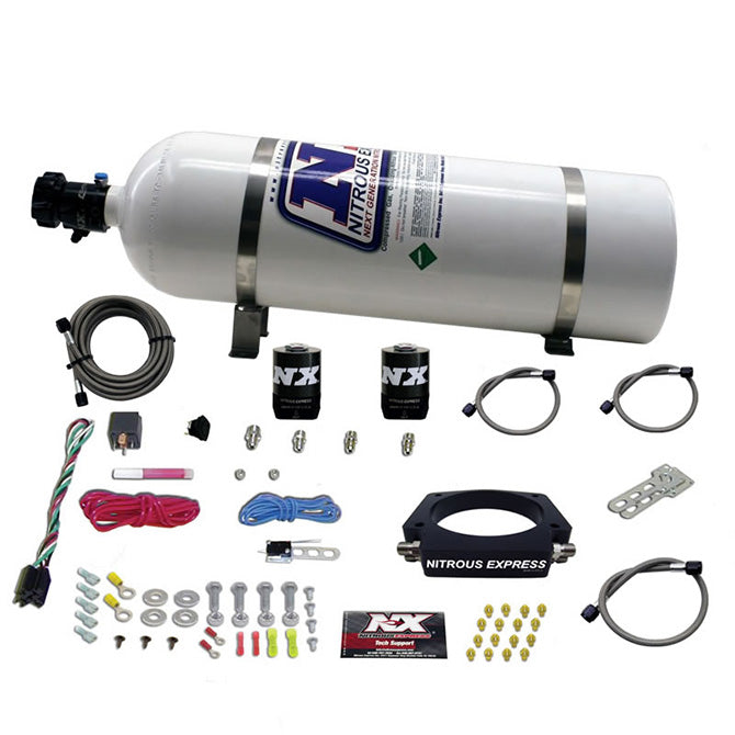 Nitrous Express GM LS 90mm Nitrous Plate Kit (50-400HP) w/15lb Bottle, product view 3
