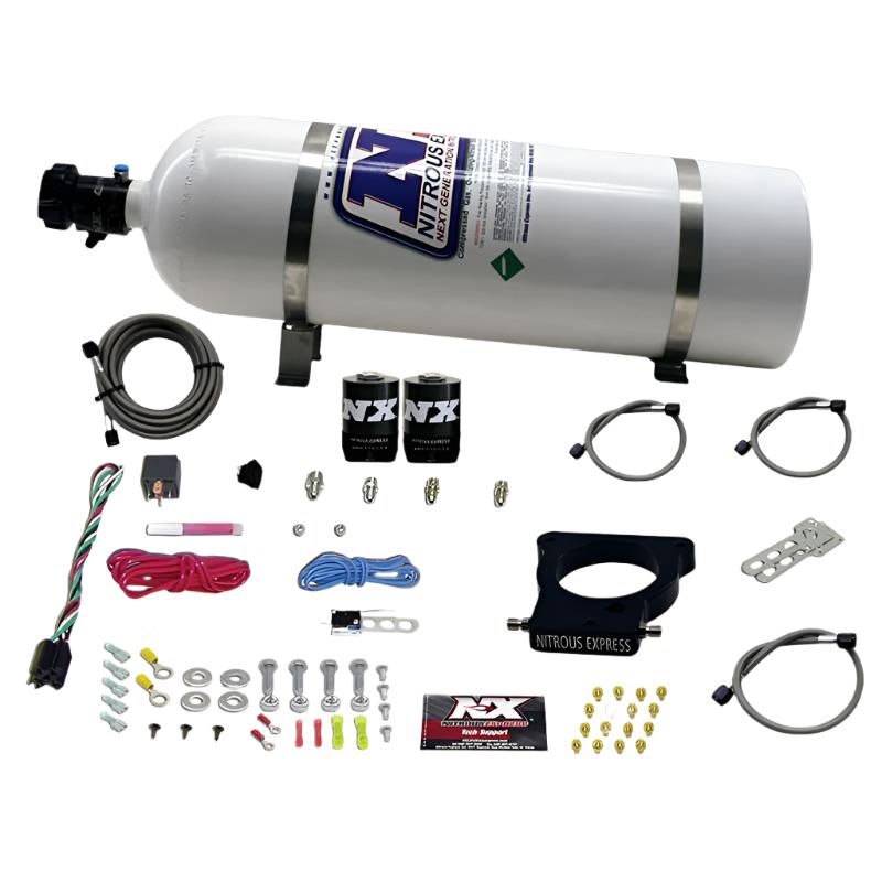 Nitrous Express GM LS 78mm 3-Bolt Nitrous Plate Kit (50-350HP) w/15lb Bottle, product view 1