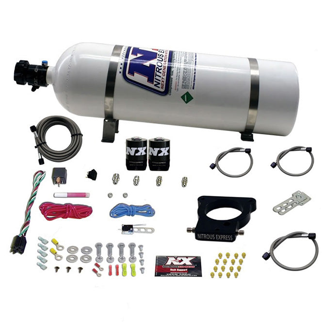 Nitrous Express GM LS 78mm 3-Bolt Nitrous Plate Kit (50-350HP) w/15lb Bottle, product view 2