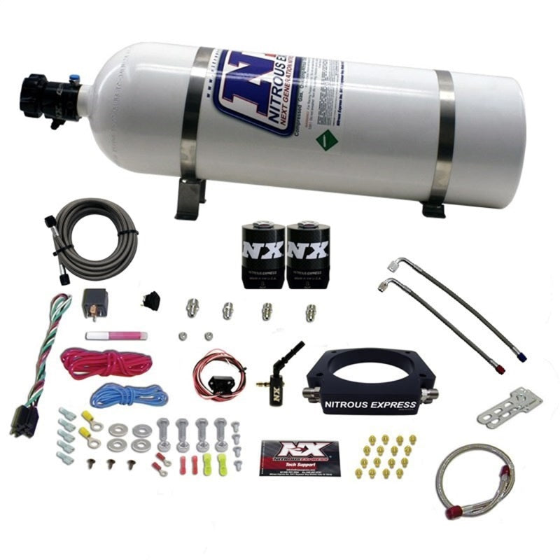 Nitrous Express 2014+ GM 6.2L Truck Nitrous Plate Kit (35-300HP) w/15lb Bottle, product view 1