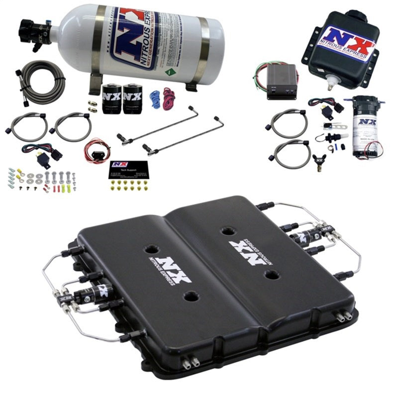 Nitrous Express Nitrous & Water Injection Kit w/Billet LT4 Supercharger Lid w/12lb Bottle, product view 1