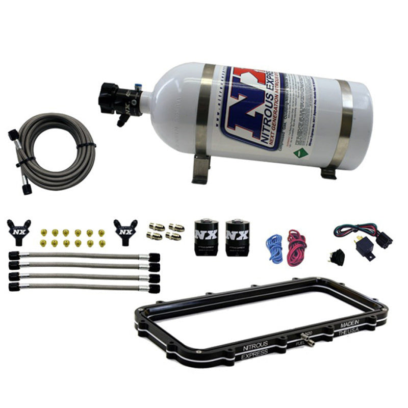 Nitrous Express Holley High Ram Plenum Nitrous Plate Kit w/5lb Bottle, product view 2