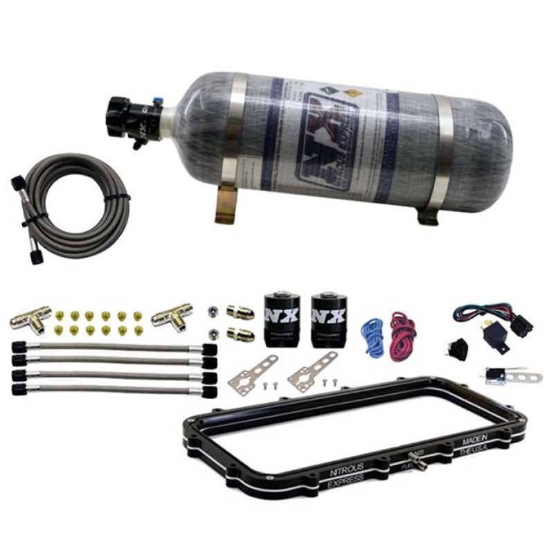 Nitrous Express Holley High Ram Plenum Nitrous Plate Kit w/12lb Bottle, product view 1