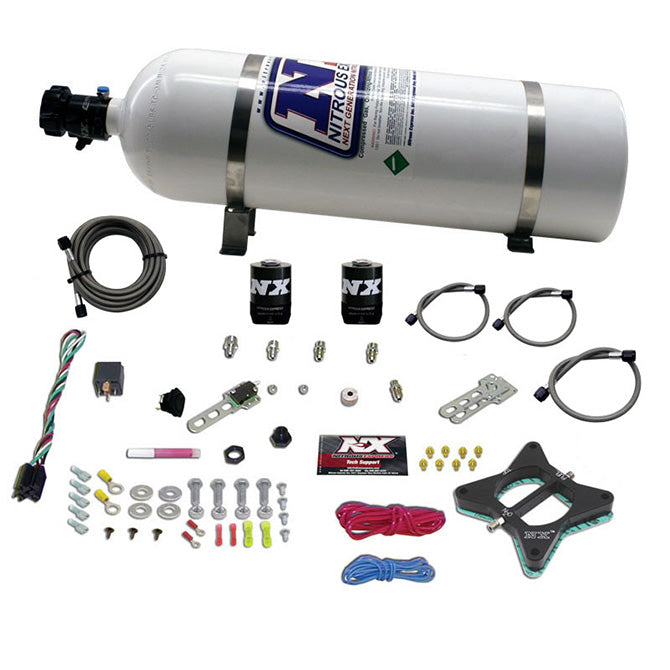 Nitrous Express 96-04 Ford Mustang 4.6L 2 Valve Nitrous Plate Kit w/15lb Bottle, product view 5