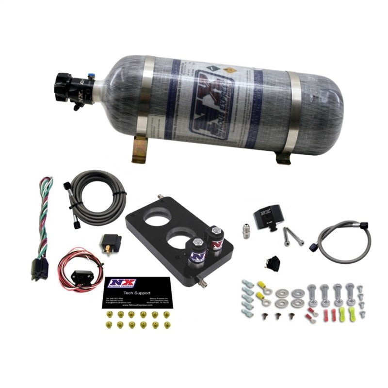 Nitrous Express 05-10 Ford Mustang 4.6L 3 Valve Nitrous Plate Kit (50-150HP) w/12lb Bottle, product view 1