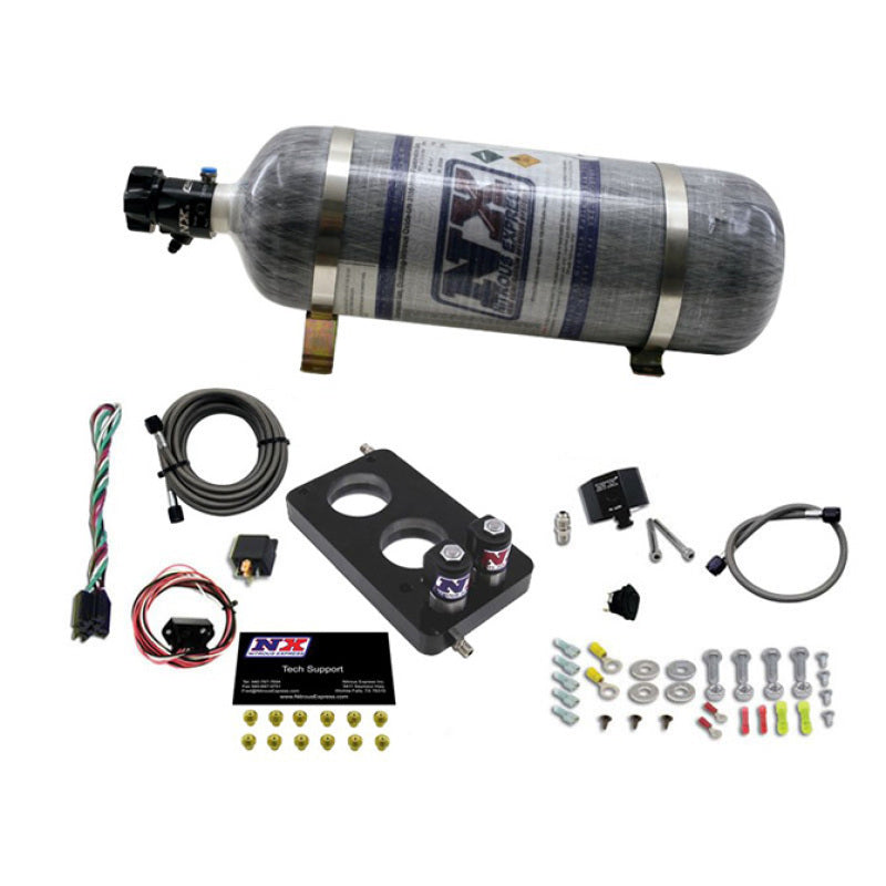 Nitrous Express 05-10 Ford Mustang 4.6L 3 Valve Nitrous Plate Kit (50-150HP) w/12lb Bottle, product view 2