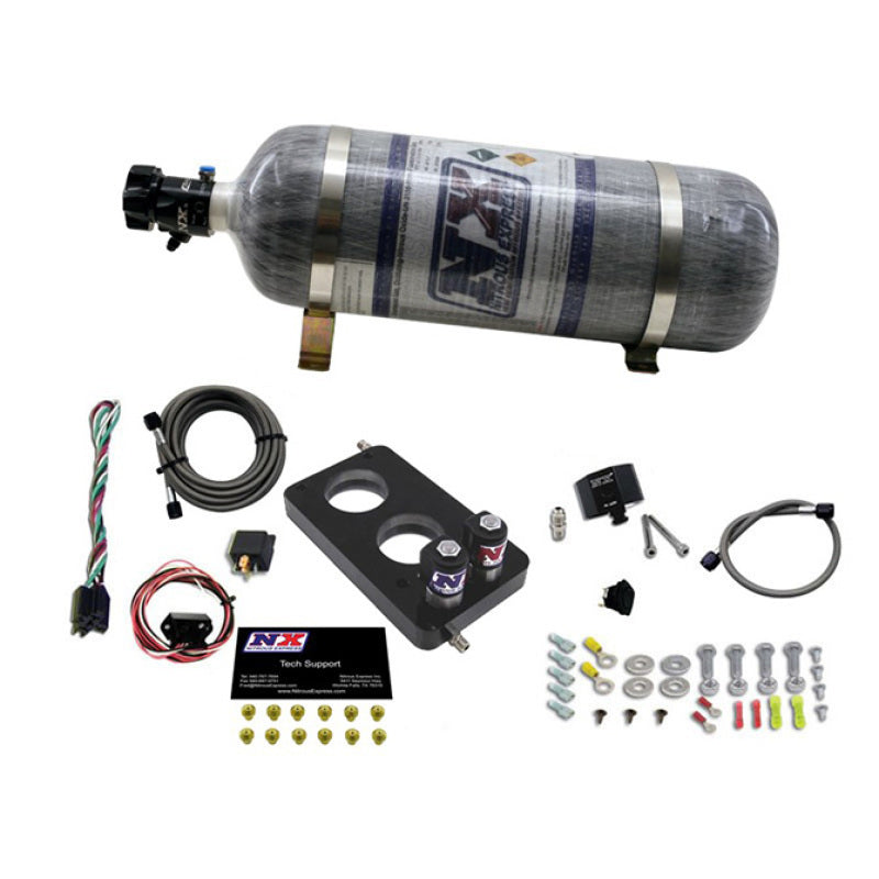 Nitrous Express 05-10 Ford Mustang 4.6L 3 Valve Nitrous Plate Kit (50-150HP) w/12lb Bottle, product view 3