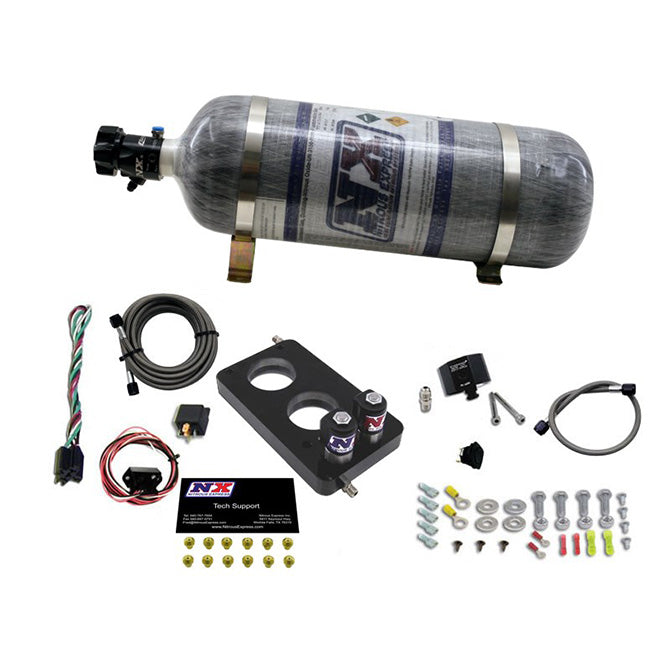 Nitrous Express 05-10 Ford Mustang 4.6L 3 Valve Nitrous Plate Kit (50-150HP) w/12lb Bottle, product view 5