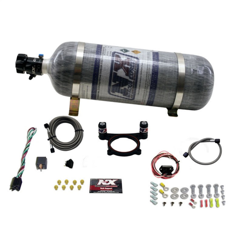 Nitrous Express 11-15 Ford Mustang GT 5.0L Coyote 4 Valve Nitrous Plate Kit (50-200HP) w/Comp Bottle, product view 1